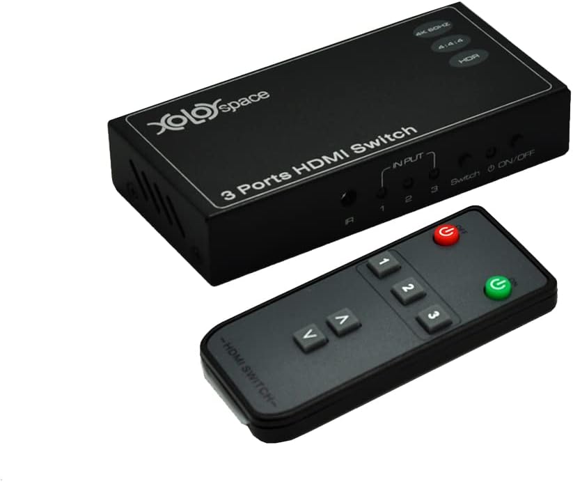 HDMI Switch Perfect Compatible with PS 4 PRO, Xbox One S Supports 4k 60HZ 4:4:4 8bit, Compliant with HDCP 2.2 (4K 3X1)