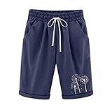 Badeshorts Damen Kurz Retro Elegant Sommerhosen Casual Bleistifthose Dry Fit Atmungsaktiv Sommerhosen Lässige Freizeithose BundhoseArbeitshosen Loose Lockere Freizeitshorts Rüschen Kurz Hose