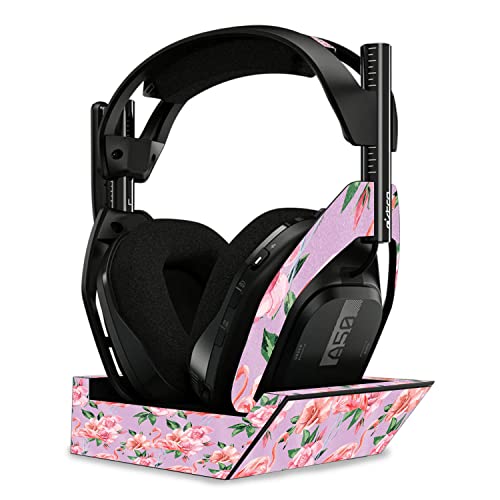 Image of MightySkins Glossy Glitter Skin Compatible with Astro A50 Wireless Headphones + Base Station (Gen 4) - Flamingo Rose | Protective, Durable High-Gloss Glitter Finish | Easy to Apply | Made in The USA