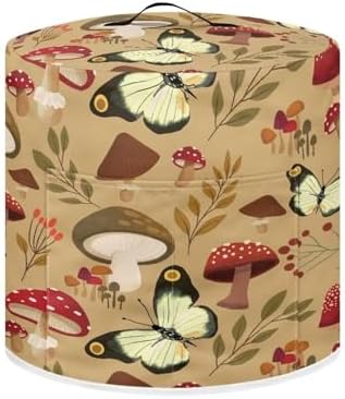 ZUXONGSY Pressure Cooker Cover for Women Dusproof Cover Rice Cooker Air Fryer Small Appliance Covers with Top Handle and Pocket Home Kitchen Decor, M – Butterfly Mushroom