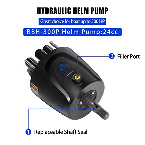 Bbh Marine Boat 300Hp Hydraulic Outboard Steering System Kit With Hydraulic Cylinder, Helm Pump And Tubing #TOP1