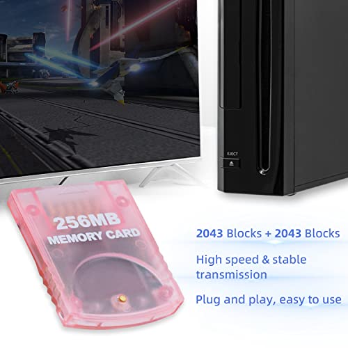 Mcbazel Gamecube Memory Cards,Memory Card Compatible with Gamecube and Wii Console - Pink 256MB - Thumbnail 5