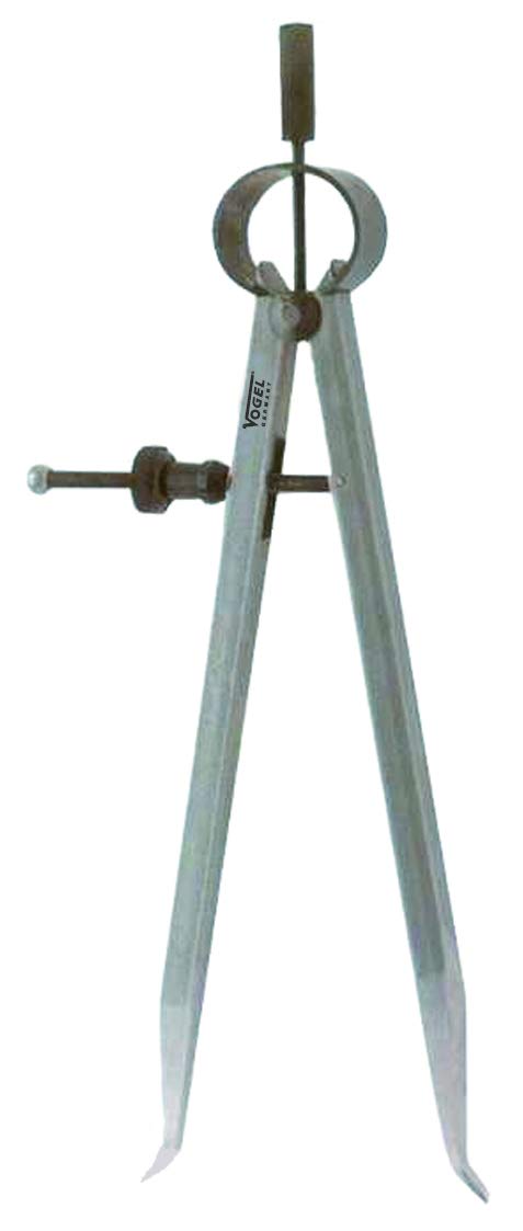 Vogel Germany Feder-Innentaster (aus poliertem Stahl, Messbereich 150 mm, Vierkantschenkel, Schnellspannmutter mit Feineinstellung) 302442