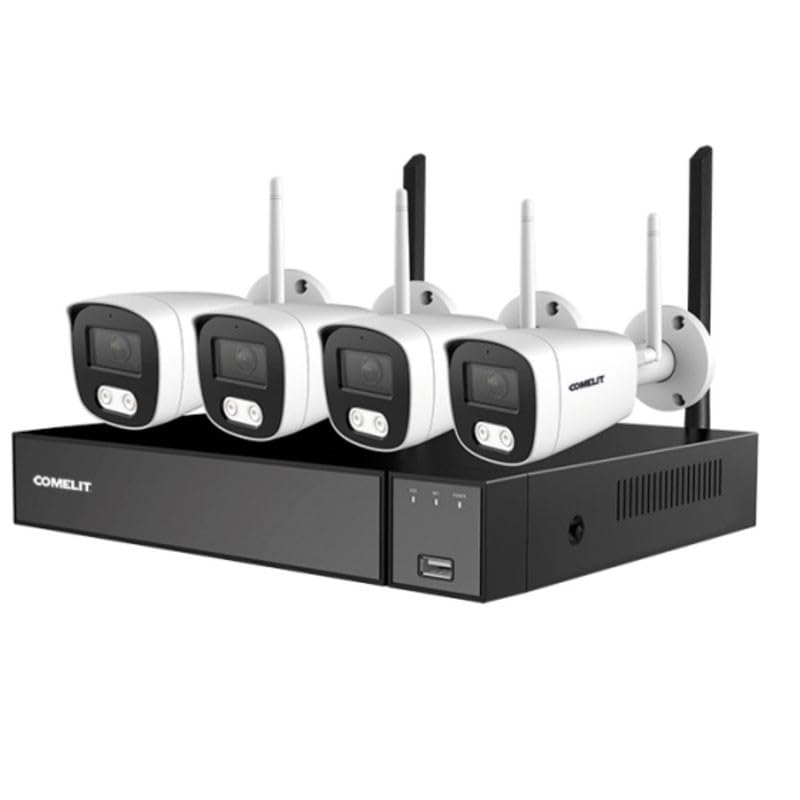 Kit Wi-Fi 4 caméras NVR. 4 IPC Bullet 5 MP. Disque dur 1 To - COMELIT WIKIT004S05NA