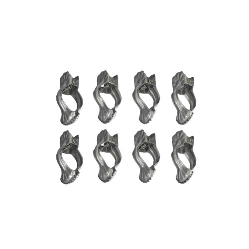 JalousieCrew 8 Stück Donauklammern Gardinenklammern Fenster Deko Klemmen Metall Farbe weiß vermessingt verchromt Silber matt Gold matt (Silber matt) Cover