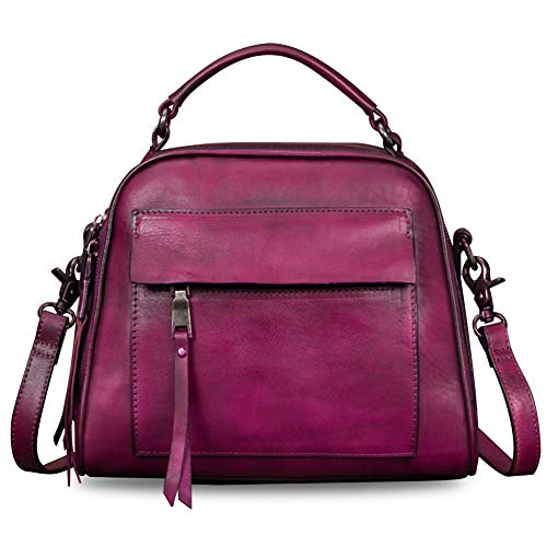 Image of Genuine Leather Purses and Handbags for Women Shoulder Bag Vintage Handmade Real Leather Crossbody Satchel Purse with Strap