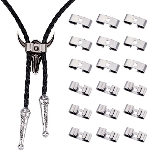 32-teiliges Bolo-Krawatten Zubehör Set – Leere Slides In Antikbronze & Platin Zum Selbstgestalten