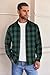 COOFANDY Mens Flannel Shirts Long Sleeve Button Down Shirt with Pocket Casual Shirts Work Shirts for Men, Green Buffalo Plaid, X-Large