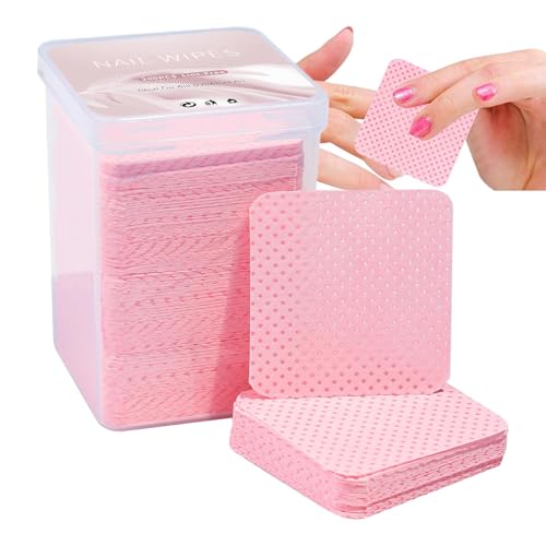 Misaakoeq Toallitas sin pelusa de uñas - 200 almohadillas de quitaesmalte de uñas toallitas limpiadoras no tejidas para uñas | Toallitas de limpieza Toallitas suaves y cuadradas sin pelusa para