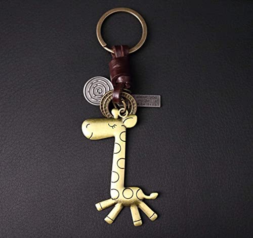 Aupra Funny Giraffe Leather Keychain Gift Women Men Animal Keyring Girl Boy Surprise Addition Keys Present #TOP6
