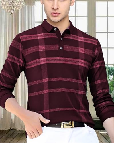 Image of Noble Monk Men's Polo Neck Full Sleeves T-Shirt | Causal Tshirt for Men