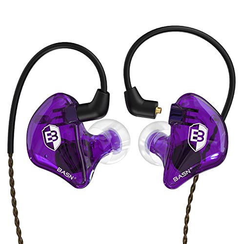 BASN Bsinger In Ear Monitors Wired Earphones with Noise Isolation, Dual Dynamic Drivers High Definition IEMs with MMCX Detachable Cable for Musicians Drummers Singers (Purple) BASN Bsinger In Ear Monitors Wired Earphones with Noise Isolation, Dual Dynamic Drivers High Definition IEMs with MMCX Detachable Cable for Musicians Drummers Singers (Purple)