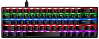 RaceGT Wired Mechanical Gaming Keyboard - 67 Keys Ultra-Compact Mini Keyboard, Wired USB Keyboards, Multi Color RGB Illuminated LED Backlit for PC Gamer Computer Desktop (Black)