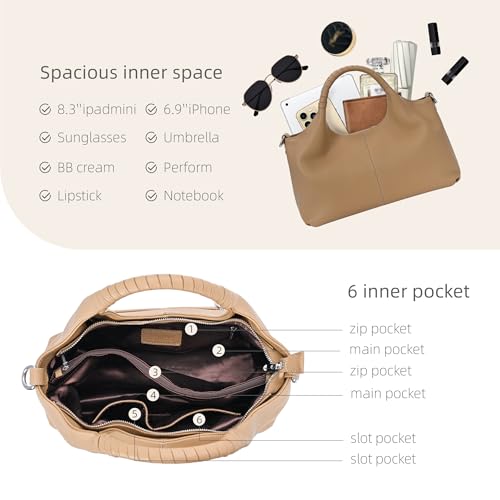 Image of Iswee Leather Satchel Women Purse and Handbag Crossbody Shoulder Bag Hobo