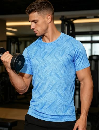 Image of APTRO Men's Workout Shirts Quick Dry Athletic Gym T-Shirts - Moisture Wicking Short Sleeve Performance Running Tees for Men