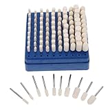 Garneck 100Pcs Wool Polishing Wheels Set with Handles, Soft Wool Buffing Heads for Drill, Grinding Supplies for Watch Polishing and Industrial Finishing Tasks