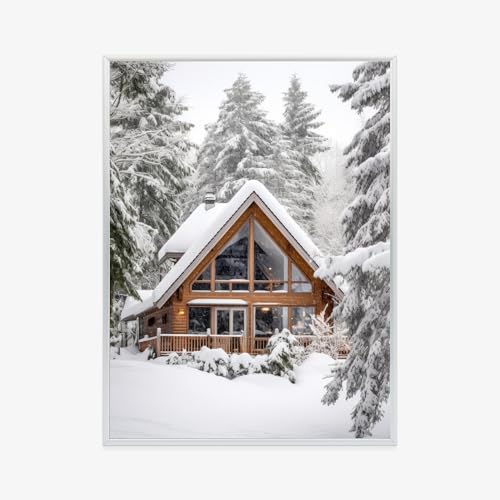 Poster petite maison scandinave Wallero pour illuminer un mur sombre et habiller le salon