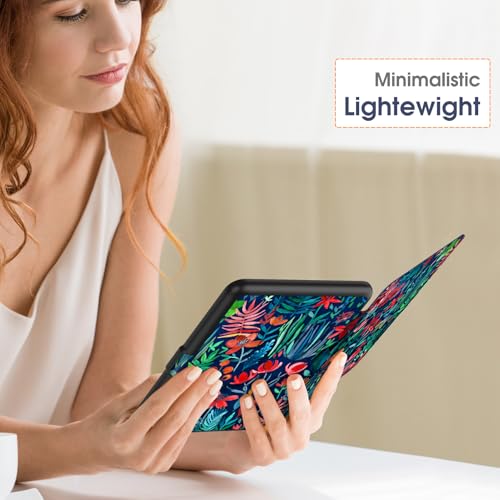 Image of Fintie Case for 7 inch All-New Kindle Paperwhite (12th Generation, 2024) and Kindle Colorsoft Signature Edition - Slim Lightweight Shell PU Leather Protective Cover with Auto Sleep /Wake, Jungle Night