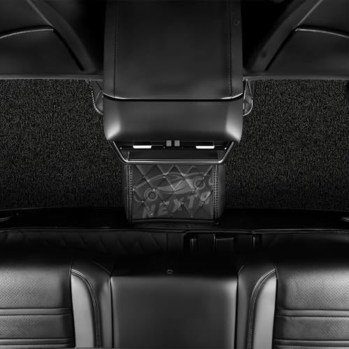 Image of NEXTA Premium Nappa Luxury Leather with Grass Mat Complete Set || 100% Waterproof and Washable||7D Cars Floor Mats for MG Majestor - 7 Seater (All 3 Rows) | Color : (Full Black)