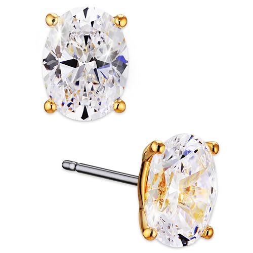Nadri Oval Stud Earrings - Cubic Zirconia Earrings for Women, Bridesmaid Gifts for Wedding Day, Hypoallergenic Small Stud Earrings for women For Any Occasion