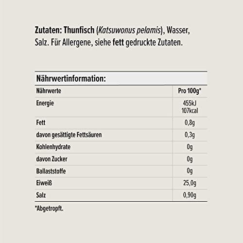 by Amazon Thunfischstücke in eigenem Saft und Aufguss, 145g (1er-Pack)