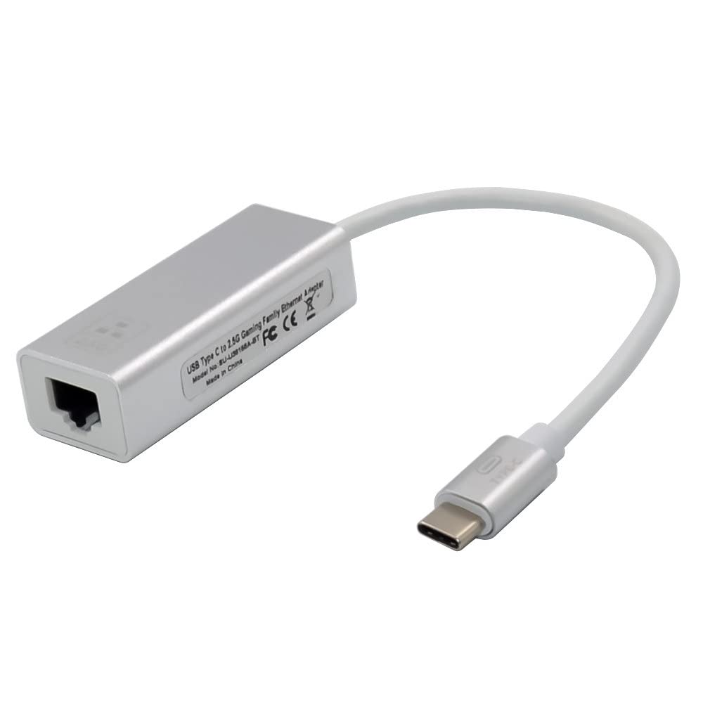 HINYSENO 2.5G Type-C to Ethernet Adapter LAN Adapter Type-C USB 3.0 to 2.5G Ethernet LAN Network Adapter, RJ45 Internet Adapter Compatible for Windows, Mac OS, Linux, Surface, Notebook