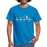 Spreadshirt Herzschlag Angler EKG Linie Angeln Männer T-Shirt, 3XL, Royalblau
