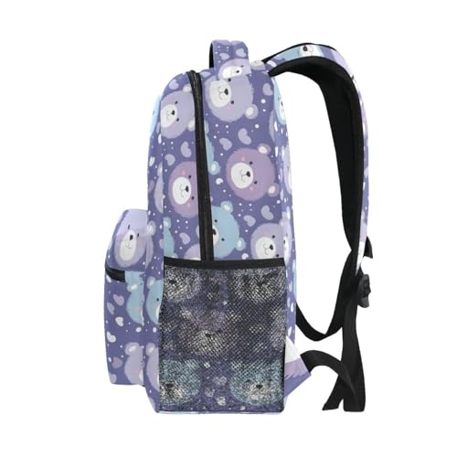 Sac à dos d'école violet grande capacité pour étudiant S