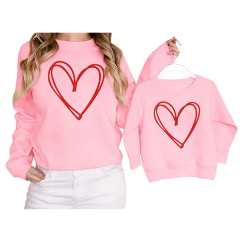 Pull famille assorti cœur pour vos sorties décontractées de Saint-Valentin