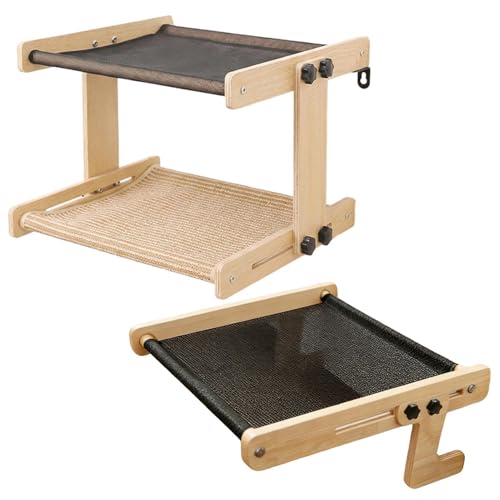 Katzen- Fensterbarsch | 43, 5x39x31cm Faltbare Katzenhängematte | Schwimmende Saugnäpfe für Katzenbetten | Für Zuhause, Balkon, Fensterbank, Schrank, Nachttisch, Einzel- und Doppelregale