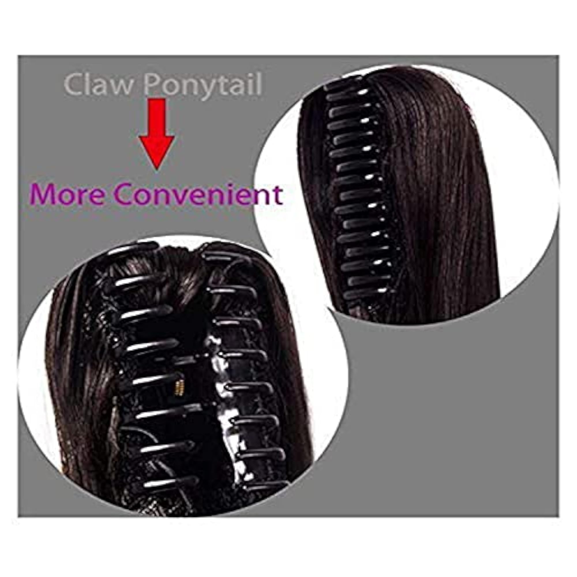 Women's Black Ponytail Hair Extension with Clutcher, Artificial Hair
