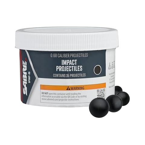 Sabre Home Defense Projectile Launcher, Large Size with (7) 0.68 Cal. Impact Projectiles, 40% More Stopping Power for Extra Home Protection, Holds Up to 7 Projectiles Cover