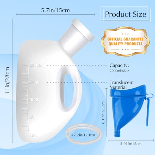 Urinierhilfe für Frauen und Männer, tragbare Urinflasche, 2000 ml