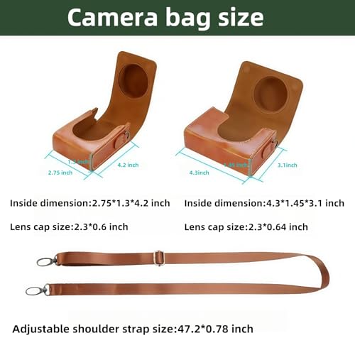Funda para cámara Sony ZV-1F en cuero PU marrón miniatura 7
