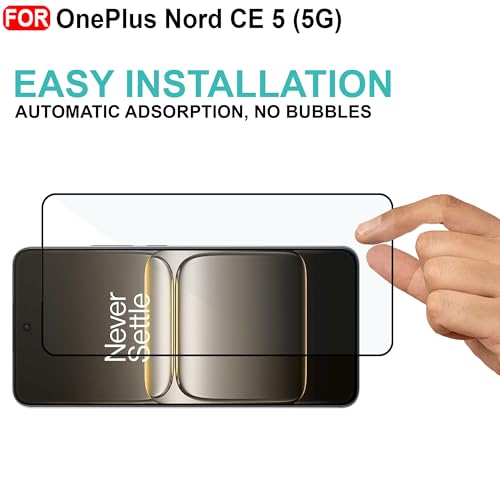 Image of CEDO Tempered Glass for OnePlus Nord CE 5 (5G) | Screen Protector Full HD Quality Tempered Glass Anti-Scratch Edge to Edge Coverage with Easy Installation Kit (Black)