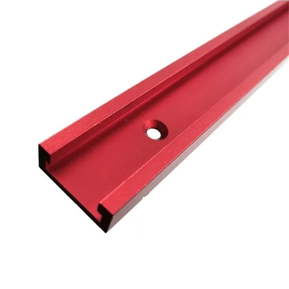 Aluminum T-Slot Bar 300-500MM 30 Type T Shape Miter Track Jig, Red/Silvery/Blue Aluminum Alloy Woodworking Chute Rail 1pc(Red,400mm)