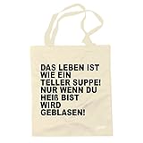 Copyright by Siviwonder. Siviwonder - Beutel cooler Spruch - TELLER SUPPE BLASEN HEISS - Stoffbeutel - Sprüche Jute natural