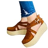 Innenmaterial: Textil SKFLABOOF Keilabsatz Schuhe Damen Sommer Plateau Sandalen Sommerschuhe Espadrilles Weisse Wedges Keilsandaletten Keilpumps Peep Toe Trendige Sandale Mit Absatz Keilsandalen Weite H Weiß Pumps