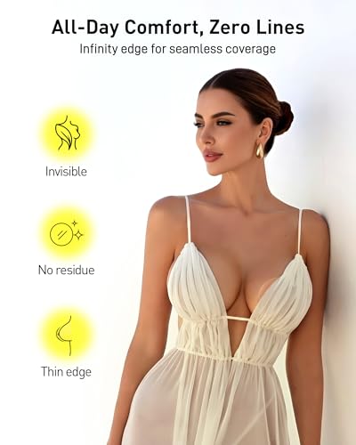 Image of Niidor Nipple Covers for Women with Lift Reusable Silicone Pasties Breast Petals Seamless Under Any Oufit for All Day Comfort