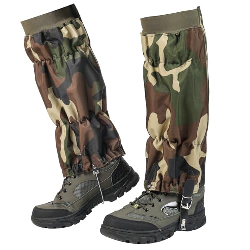 Uponauot Polainas ajustables de serpiente para hombres y mujeres, protección contra mordeduras de serpiente, polainas para las piernas (polainas a prueba de serpientes, camuflaje)