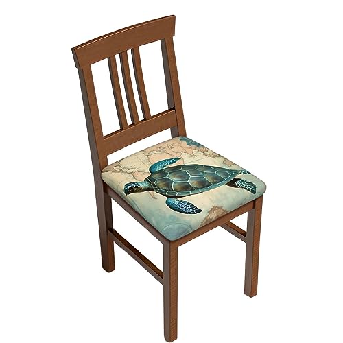 hsbolediy Ocean Turtle Sea Animal Dining Square Chair Seat Covers 16.9