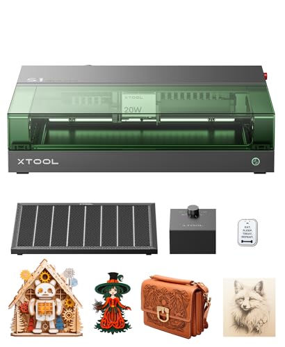 xTool S1 20W Engraving Machine Essential Kit, Auto Focus, Enclosed Engraver and Cutter, Lightburn Compatible, Cutting and Engraving for Wood and Metal, Class I Safety