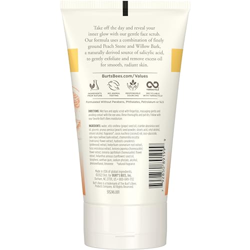 Burt's Bees Peeling für tiefe Porenreinigung mit Pfirsich und Weidenrinde, 110 g