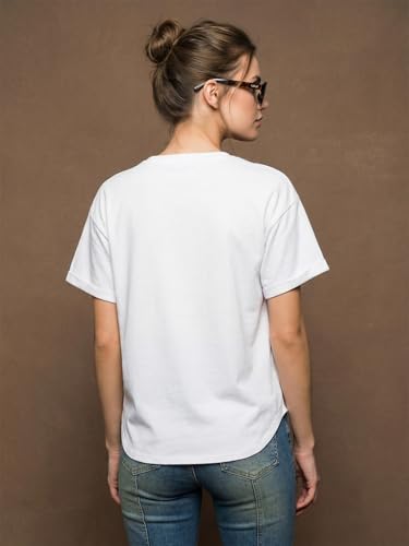 Image of JUNEBERRY Pure 100% Cotton Oversized Loose Fit Drop Shoulder Round Neck Boyfriend Fit Solid Half Sleeves T-Shirt for Women & Girls (Sizes: S to 2XL)