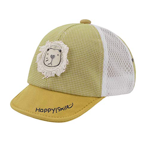 Boys Girls Cartoon Lion Baseball Cap Baby Half Mesh Adjustable Hat Quick Drying Baseball Hat Breathable Sun Protection Cap