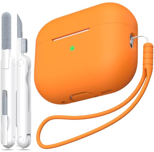 Ya en manzanajugosa.com: MHYALUDO Funda para AirPods Pro de 2ª generación, Funda para AirPods Pro de Silicona Suave anticaída de Grado Militar Que Absorbe los Golpes, Tacto de Piel con Llavero y Kit de Limpieza,Naranja
