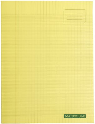 Bloc-notes Majuscule 24x32 cm à grands carreaux et 96 pages sous couverture polypro jaune