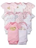 Gerber Baby Girls - Confezione da 8 tutine a maniche corte e set di magliette per bambini, Castello, 0-3 mesi