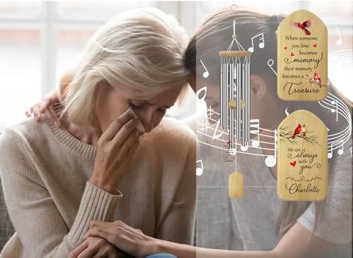 Image of ASTARIN Personalized Wind Chimes for Outside Deep Tone,Customized Windchime Outdoors, Chimes for Outdoors,Sympathy Wind Chimes Memorial for Mom Dad, memory