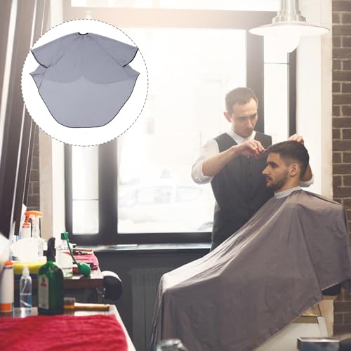 Capa de peluquería con mangas gris ajustable para barbería miniatura 5